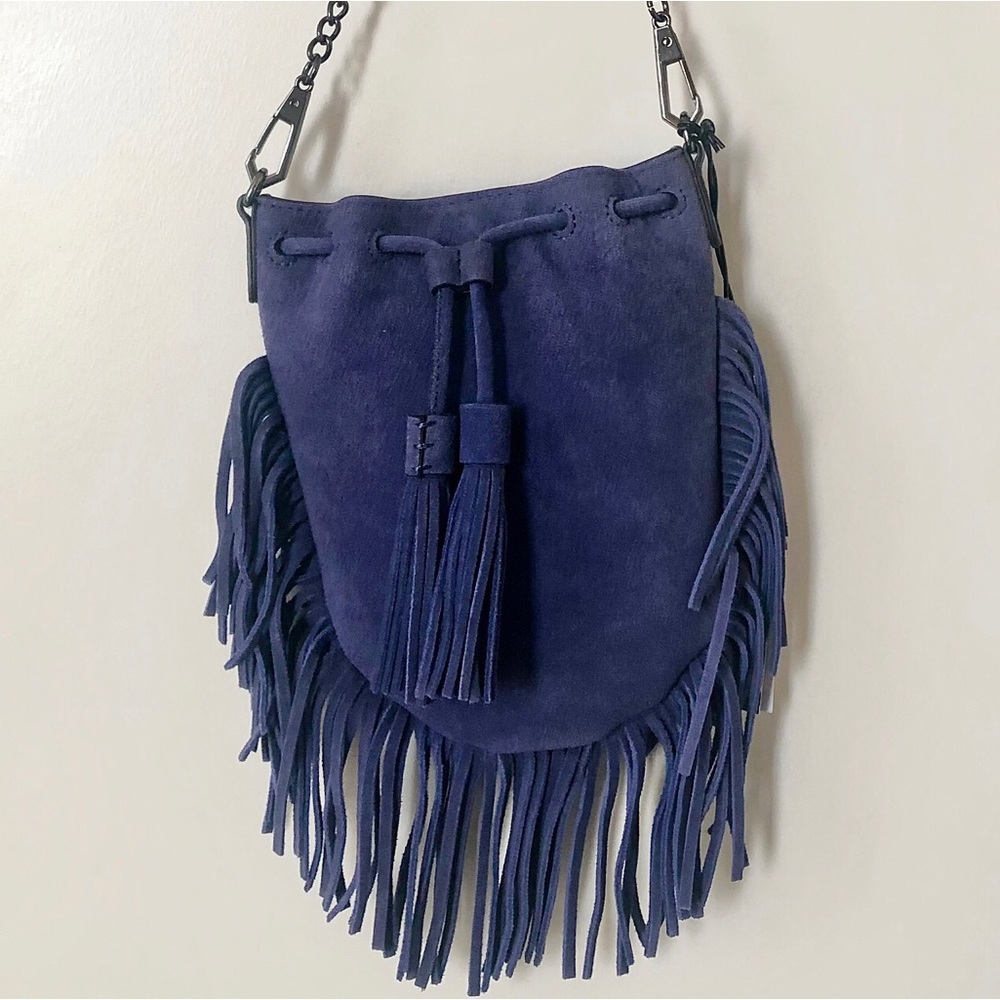 NWT Rebecca Minkoff Fallen Phone Crossbody Eclipse Fun Fringe Boho Festival